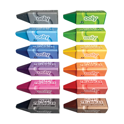 Ooly Happy Triangles Jumbo Crayons - Set of 12