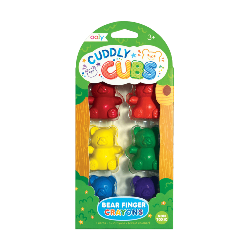 Ooly Cuddly Cubs Bear Finger Crayons - Set of 6