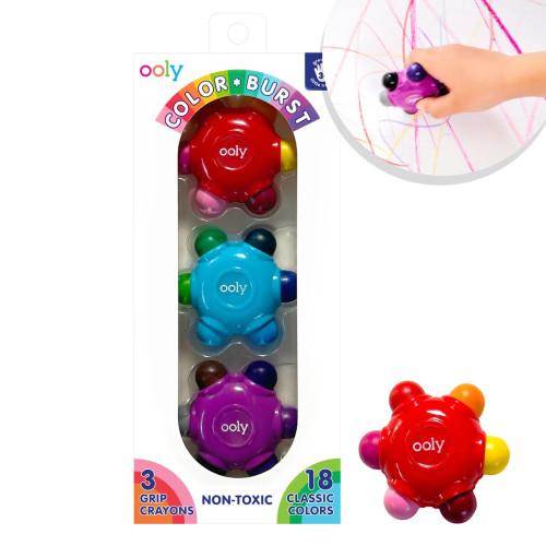 Ooly Color Burst Grip Crayons - Set of 3 / 18 Colors