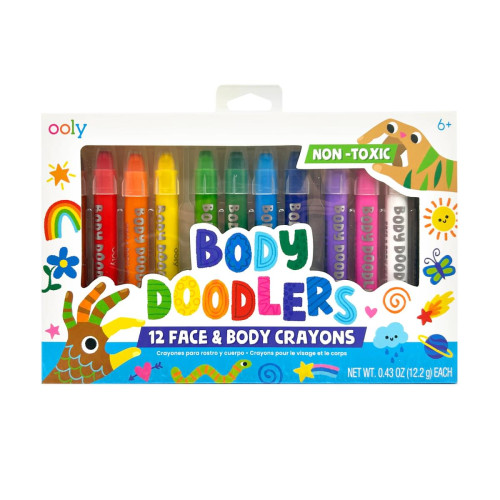 Ooly Body Doodlers Face & Body Crayons - Set of 12 Colors