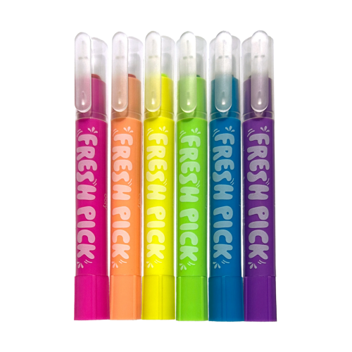 Ooly Fresh Pick Apple Scented Neon Gel Crayons - Set of 6