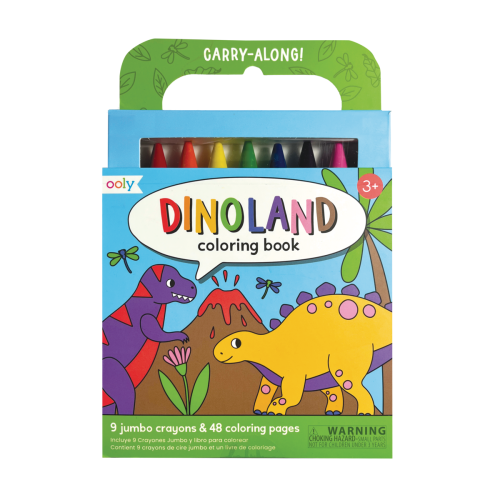 Ooly Carry Along Crayon & Coloring Book Kit - Dinoland (Set of 10)