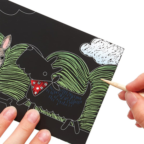 Ooly Mini Scratch & Scribble Art Kit: Playful Pups - 7 PC Set