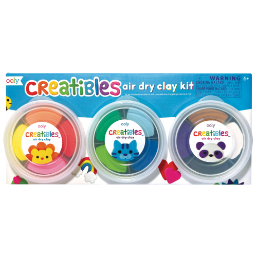 Ooly Creatibles D.I.Y. Air-Dry Clay Original Kit (Set of 12 Colors + 3 Tools)