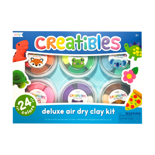 Ooly Creatibles D.I.Y. Air-Dry Clay Deluxe Kit - (Set of 24 Colors + 3 Tools)
