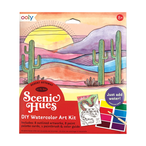 Ooly Scenic Hues D.I.Y. Watercolor Art Kit - Desert Getaway (17 PC Set)