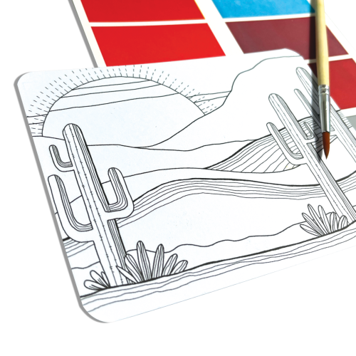 Ooly Scenic Hues D.I.Y. Watercolor Art Kit - Desert Getaway (17 PC Set)