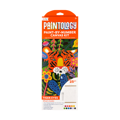 Ooly Paintology Paint By Number Canvas Kit - Tiger Eyes (25 PC Set)