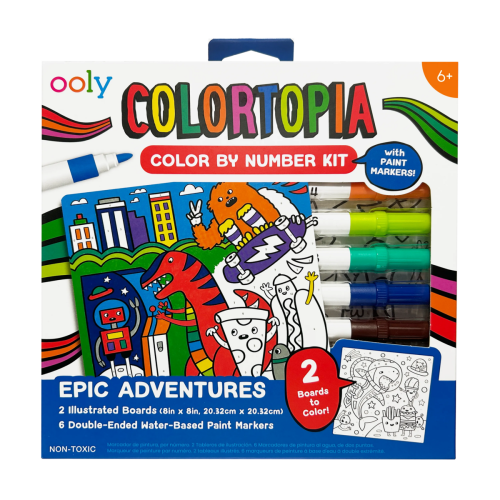 Ooly Colortopia Paint Marker By Number Kit - Epic Adventures (8 PC Set)