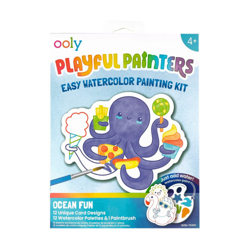 Ooly Playful Painters: Easy Watercolor Painting Kit - Ocean Pals (25 PC Set)