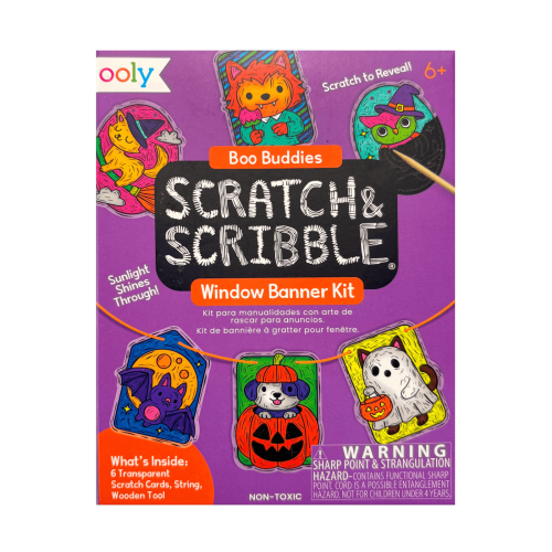 Ooly Mini Scratch & Scribble: Window Banner Kit - Boo Buddies