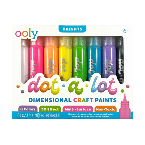 Ooly Dot-A-Lot: Dimensional Craft Paint - Bright (Set of 8)