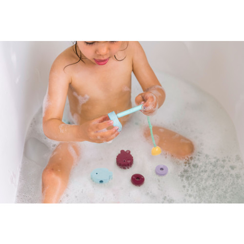 Quut Bath Toy Threading Set Beedi - Fish (Burgundy)