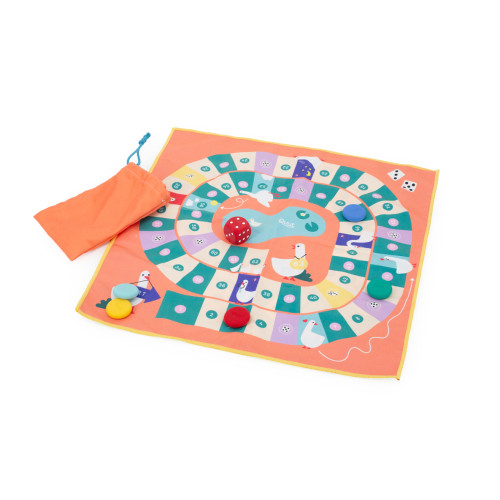 Quut Microfibre Travel Games - Snakes & Ladders / Game of the goose
