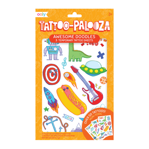 Ooly Tattoo Palooza: Awesome Doodles Temporary Tattoos - 3 Sheets