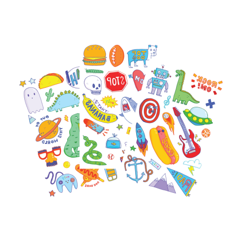 Ooly Tattoo Palooza: Awesome Doodles Temporary Tattoos - 3 Sheets