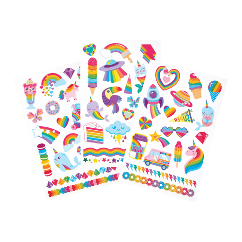 Ooly Tattoo Palooza: Over the Rainbow Temporary Glitter Tattoos - 3 Sheets