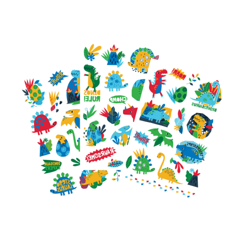 Ooly Tattoo Palooza: Dino. Days Temporary Tattoos - 3 Sheets