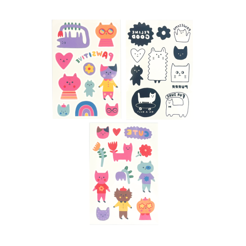 Ooly Mini Tattoo Palooza Temporary Tattoos X Suzy - Pawsitive Cats