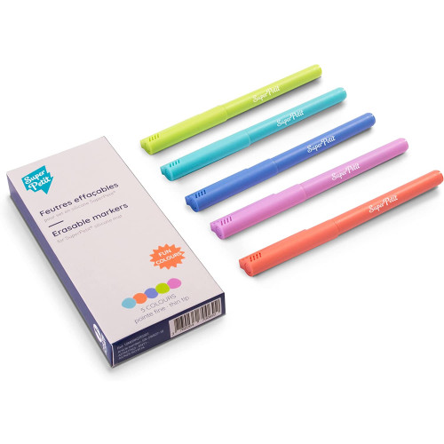 Super Petit Eraseable Markers Thin Tip 5 Colours (Multi)