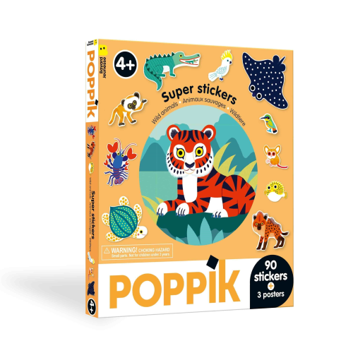 Poppik Super Stickers Box - Wild Animals