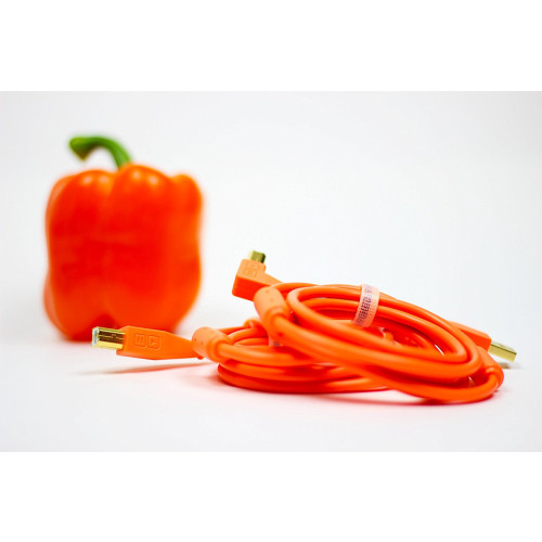 DJ Tech Tools Chroma Cable USB (A-B) Right Angled 1.5m (Orange)