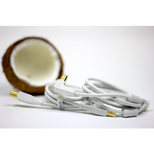 DJ Tech Tools Chroma Cable USB (A-B) Right Angled 1.5m (White)