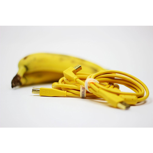 DJ Tech Tools Chroma Cable USB (A-B) Right Angled 1.5m (Yellow)