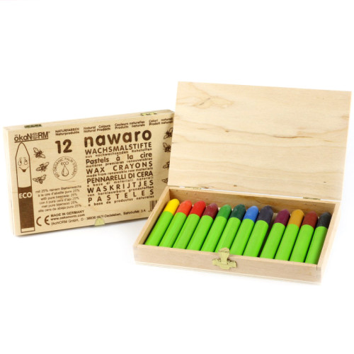 Okonorm Crayons Chubby Gnome - 12 Colours In FSC Certified Wooden Box