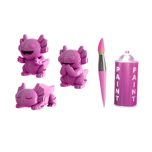 Cartonic 3D Sculpture Puzzle - Axolotls Trio