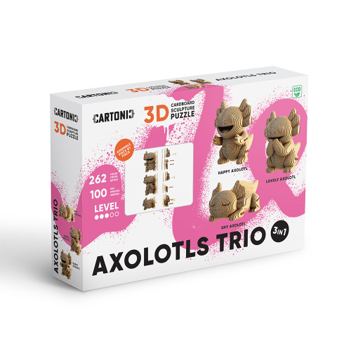 Cartonic 3D Sculpture Puzzle - Axolotls Trio