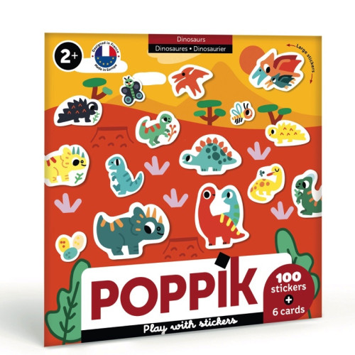 Poppik Sticker Cards Set - Baby - Dinosaurs