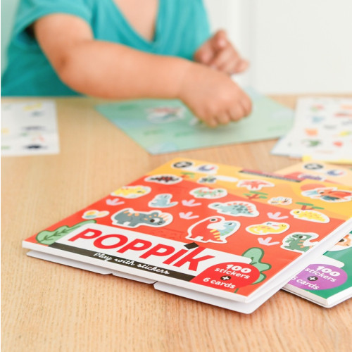 Poppik Sticker Cards Set - Baby - CDU Box Animals