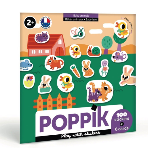 Poppik Sticker Cards Set - Baby - Baby Animals
