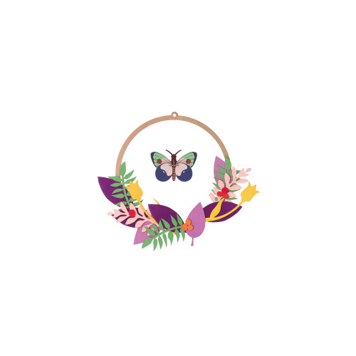 X) Studio Roof Wreath - Blossom w/Butterfly