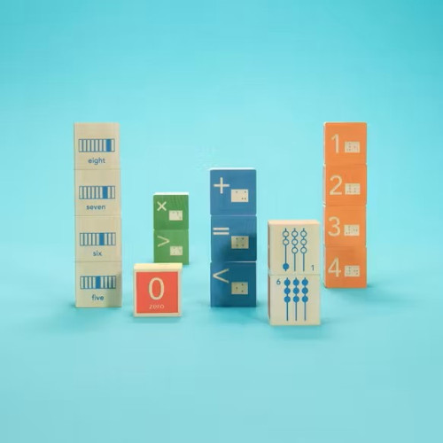 Uncle Goose Wooden Blocks - Braille Math