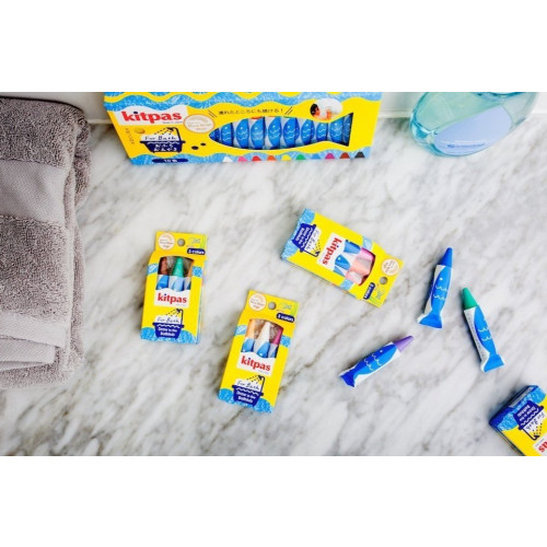 Kitpas Crayons For Bath 3 Colours - Coral (Pink/Orange/Red)