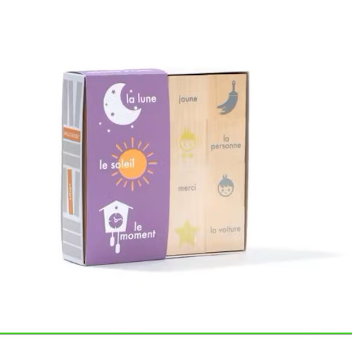Uncle Goose Wooden Blocks - French Vocabulary Chips