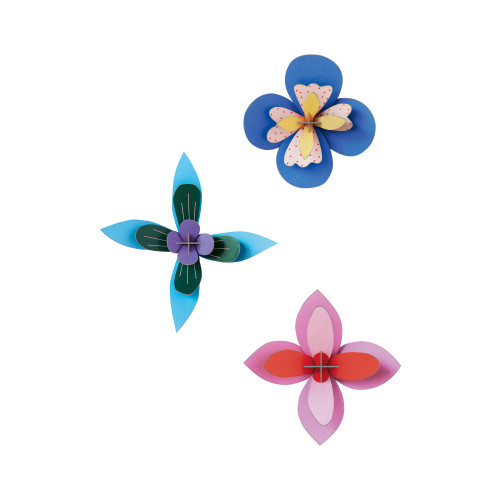 X) Studio Roof Wall Art Flowers - Cobalt Cocktail