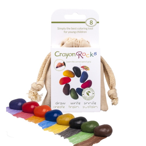 Crayon Rocks 8pc in Ecru Cotton Muslin Bag