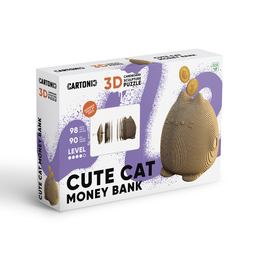 Cartonic 3D Sculpture Puzzle Cute Cat Money Bank