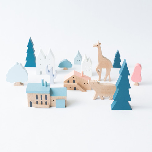 Eguchi Wooden Toy Set - Little Town