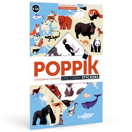 Poppik Discovery Sticker Poster - Animals Of The World