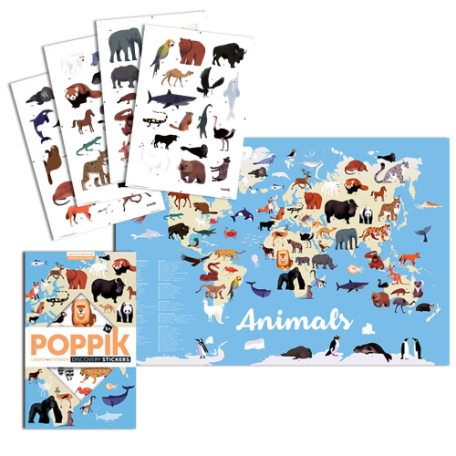 Poppik Discovery Sticker Poster - Animals Of The World