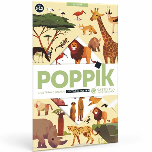 Poppik Discovery Sticker Poster - Savannah