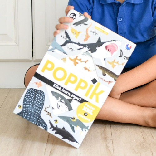 Poppik Discovery Sticker Poster - Sharks