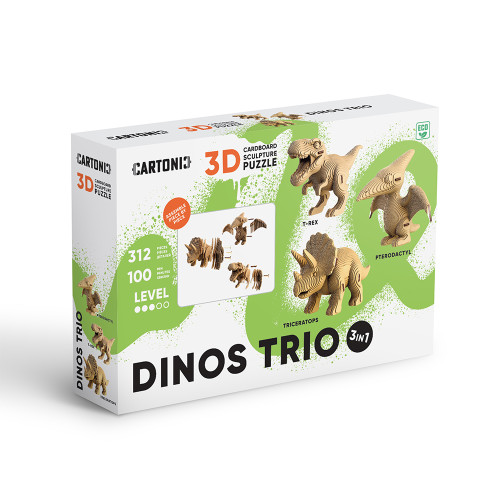 Cartonic 3D Sculpture Puzzle - Dino Trio