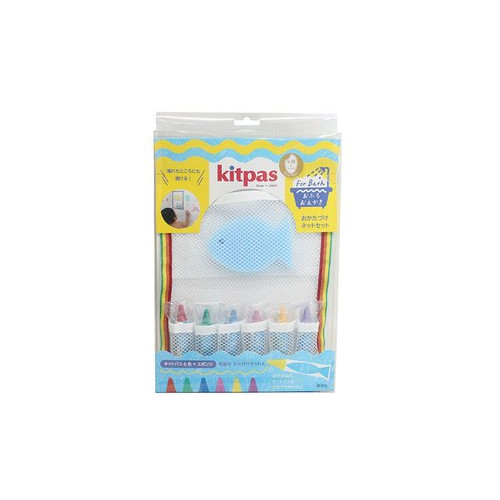 Kitpas Crayons For Bath Set with Sponge (Blue)