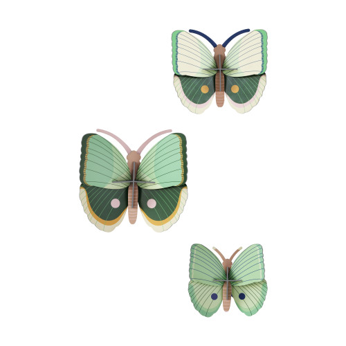Studio Roof Insects - Fern Striped Butterflies set of 3