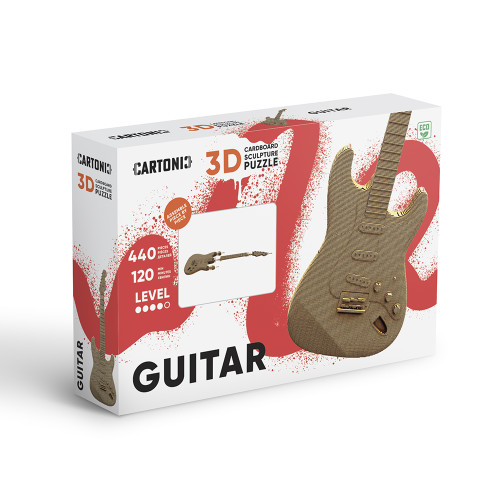 Cartonic 3D Sculpture Puzzle Guitar